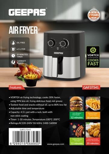 Geepas 4.5L Vortex Air Fryer 37541